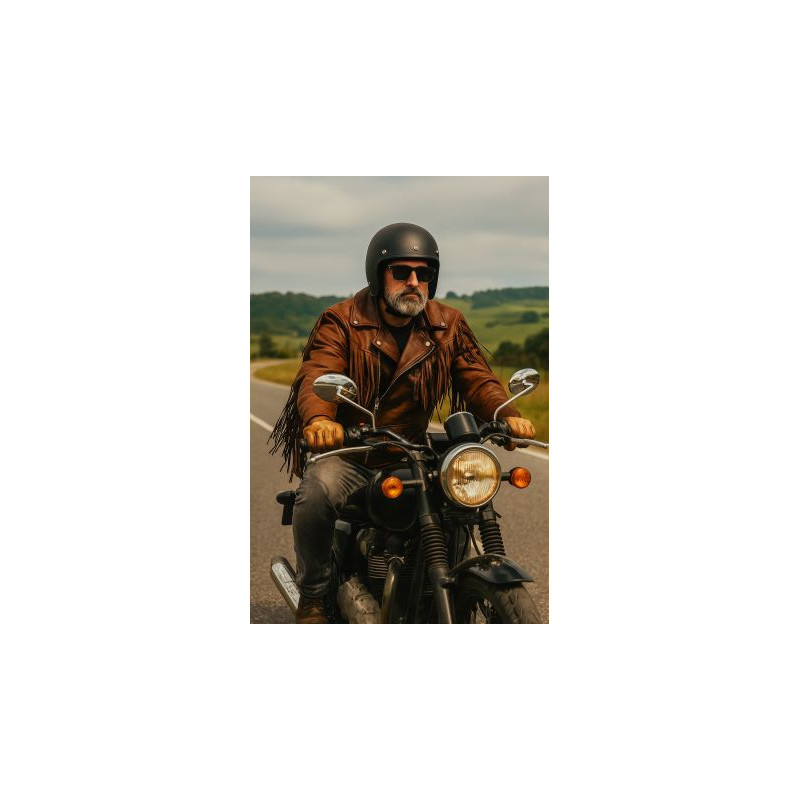 Křivák s třásněmi na motorce Křivák s třásněmi na motorce